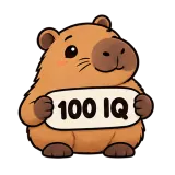 100 IQ · Capybara sticker from Chat Signs
