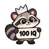 100 IQ · Chaos Raccoon sticker from Chat Signs