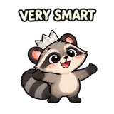 Very smart · Chaos Raccoon sticker from Chat Signs