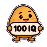 100 IQ · Potato sticker from Chat Signs