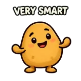 Very smart · Potato sticker from Chat Signs