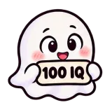 100 IQ · Soft Ghost sticker from Chat Signs