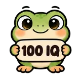 100 IQ · Tiny Frog sticker from Chat Signs