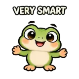 Very smart · Tiny Frog sticker from Chat Signs