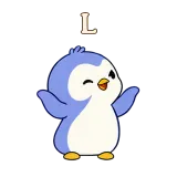L · Awkward Penguin sticker from Chat Reactions