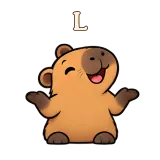 L · Capybara sticker from Chat Reactions