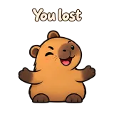 You lost · Capybara sticker from Chat Reactions
