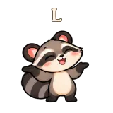 L · Chaos Raccoon sticker from Chat Reactions