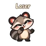 Loser · Chaos Raccoon sticker from Chat Reactions