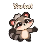 You lost · Chaos Raccoon sticker from Chat Reactions