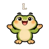 L · Tiny Frog sticker from Chat Reactions