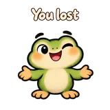 You lost · Tiny Frog sticker from Chat Reactions