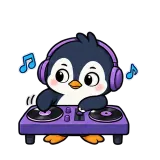 DJ Time · Awkward Penguin sticker from Express Yourself