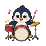 Drum Beat · Awkward Penguin sticker from Express Yourself