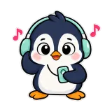 Headphone Vibes · Awkward Penguin sticker from Express Yourself