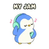 Headphone Vibes · Awkward Penguin sticker from Express Yourself