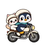 Motorbike Together · Awkward Penguin sticker from On the Go