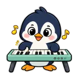 Piano Time · Awkward Penguin sticker from Express Yourself