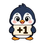 +1 · Awkward Penguin sticker from Chat Signs