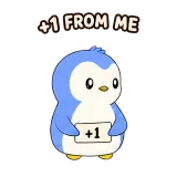 +1 · Awkward Penguin sticker from Chat Signs