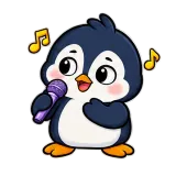 Karaoke Time · Awkward Penguin sticker from Express Yourself