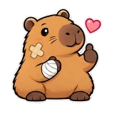 All Patched Up · Capybara sticker from Express Yourself