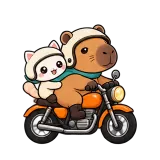 Motorbike Together · Capybara sticker from On the Go
