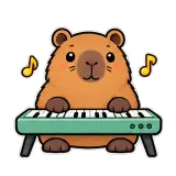 Piano Time · Capybara sticker from Express Yourself