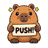 PUSH! · Capybara sticker from Chat Signs