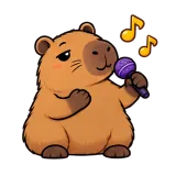 Karaoke Time · Capybara sticker from Express Yourself