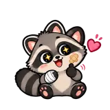 All Patched Up · Chaos Raccoon sticker from Express Yourself