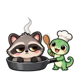 You Are Cooked · Chaos Raccoon sticker from Express Yourself