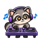 DJ Time · Chaos Raccoon sticker from Express Yourself