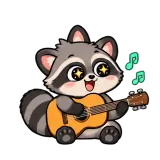 Guitar Jam · Chaos Raccoon sticker from Express Yourself
