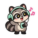 Headphone Vibes · Chaos Raccoon sticker from Express Yourself