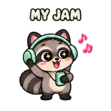 Headphone Vibes · Chaos Raccoon sticker from Express Yourself
