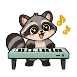 Piano Time · Chaos Raccoon sticker from Express Yourself