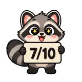 7/10 · Chaos Raccoon sticker from Chat Signs