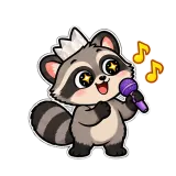 Karaoke Time · Chaos Raccoon sticker from Express Yourself