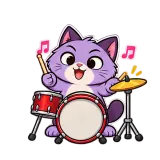 Drum Beat · Drama Cat sticker from Express Yourself