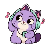 Headphone Vibes · Drama Cat sticker from Express Yourself