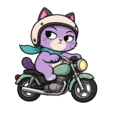 Motorbike Ride · Drama Cat sticker from On the Go