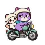 Motorbike Together · Drama Cat sticker from On the Go