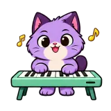 Piano Time · Drama Cat sticker from Express Yourself