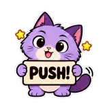 PUSH! · Drama Cat sticker from Chat Signs