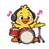 Drum Beat · Office Duck sticker from Express Yourself