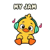 Headphone Vibes · Office Duck sticker from Express Yourself