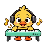 Piano Time · Office Duck sticker from Express Yourself