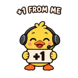 +1 · Office Duck sticker from Chat Signs