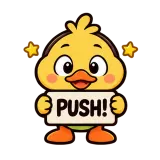 PUSH! · Office Duck sticker from Chat Signs